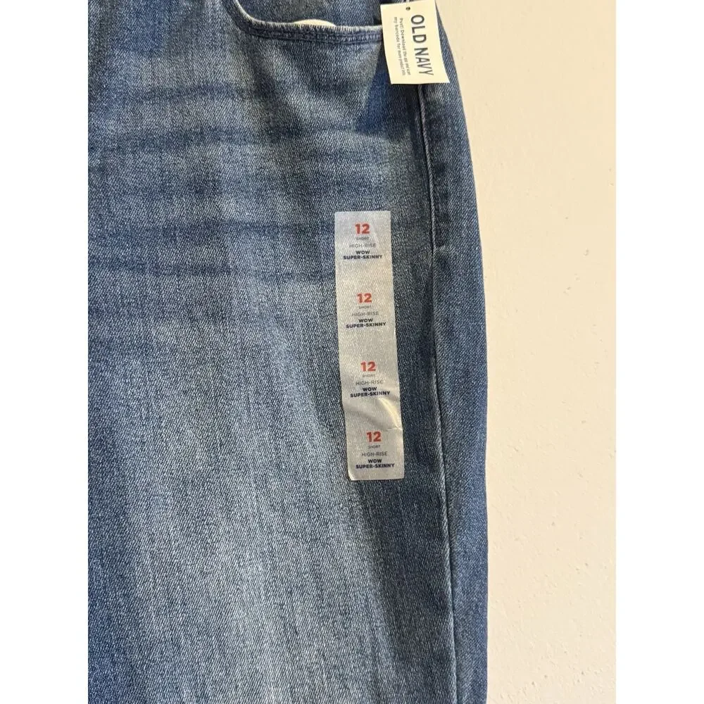 Old Navy WOW Super Skinny High Rise Jeans Women’s 12 Short Medium Wash NWT - Picture 2 of 6